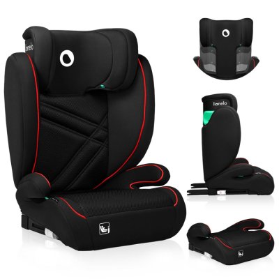 LIONELO Bilbarnstol Hugo i-Size (100-150 cm) Sporty Black Red