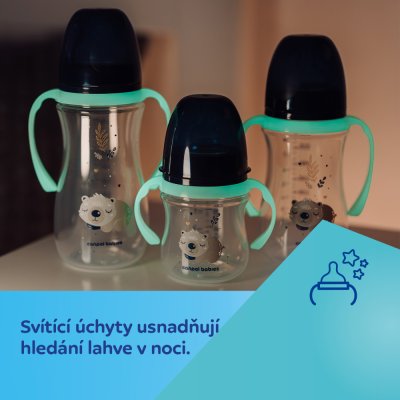 CANPOL BABIES Anti-Kolik-Flasche mit leuchtenden Griffen EasyStart Sleepy Koala 240 ml blau