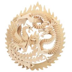 Woodcraft Drewniane puzzle 3D Feniks i smok