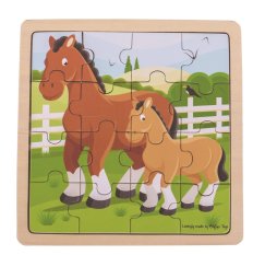 Puzzle Bigjigs Toys - Jument et son poulain