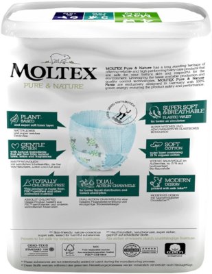 2x MOLTEX Pure&Nature Einwegwindelhöschen 4 Maxi (7-12 kg) 22 Stk