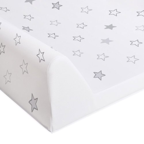 CEBA Matelas à langer 2 coins avec planche fixe (50x80) Comfort Stars gris clair