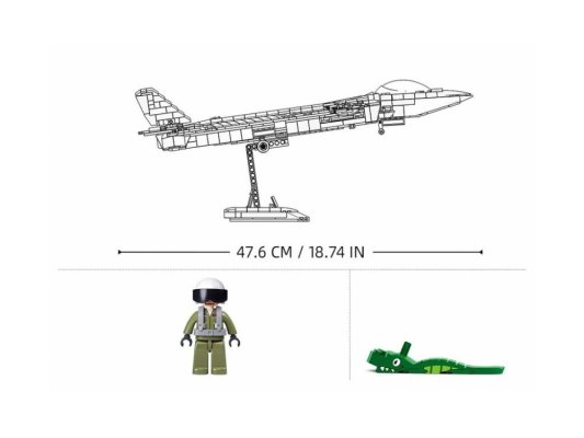 Sluban Army Model Bricks Avião Invisível J-20 com revestimento metálico