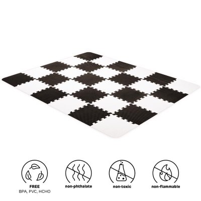 KINDERKRAFT Schaumstoff Puzzlematte Luno 150 x 180 cm Schwarz, 30 Stk.