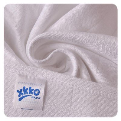 KIKKO Bawełniane organiczne ręczniki/pieluszki Old Times 90x100 (3 szt.) - białe