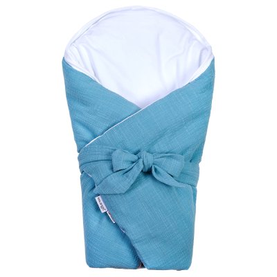 Multifunktionell swaddlefilt Outlast® - turkos/vit