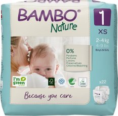 BAMBO Nature Wegwerpluiers 1 XS (2-4 kg) 22 st