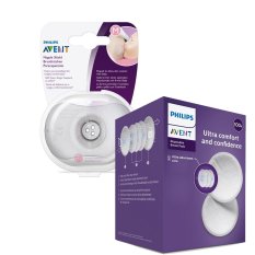 Philips AVENT Ščitnik za bradavice - srednji 2 kos + sterilna škatla + blazinice za prsi za enkratno uporabo 100 kos