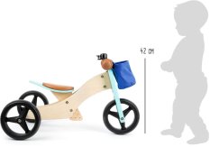 small foot Drewniany rowerek biegowy Trike 2w1 turkusowy
