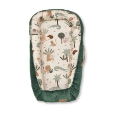 KLUPS Babynest Velvet RetroTropic fun green 80x45cm