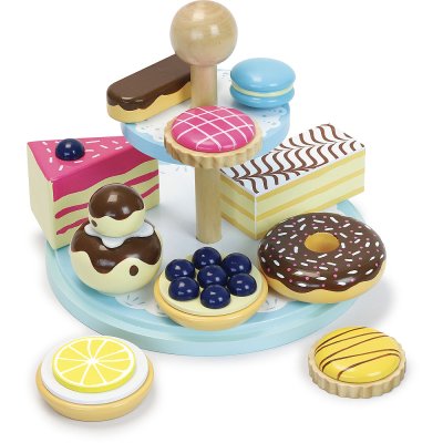 Vilac Hölzerner Etagen-Servierteller mit Desserts