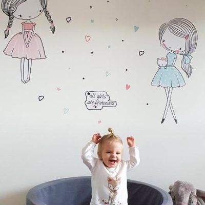 Children's wall stickers - Fairies by INSPIO in mint and powder pink