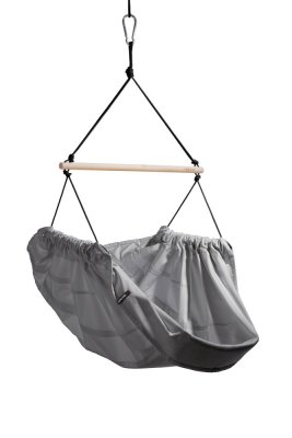 Hängesessel grau HOJDAVAK MAXI mit Kissen, Seil weiß - Indoor Stoff