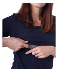 T-shirt d'allaitement Kateřina, manches 3/4, bleu foncé