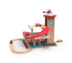2Kids Toys Holzgarage mit Eisenbahn