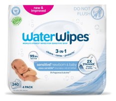 4X WATERWIPES Toallitas húmedas Newborn&Baby 3en1 60 unidades (240 unidades)