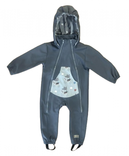 Monkey Mum® Softshell jumpsuit met membraan - Mysterious trip - maat 86/92