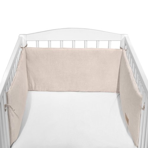 KLUPS Barrière de sécurité pour lit bébé Velours beige 180x30 cm