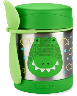 SKIP HOP Zoo Termos do jedzenia z łyżką/widelcem Krokodyl 325 ml, 3 lata+