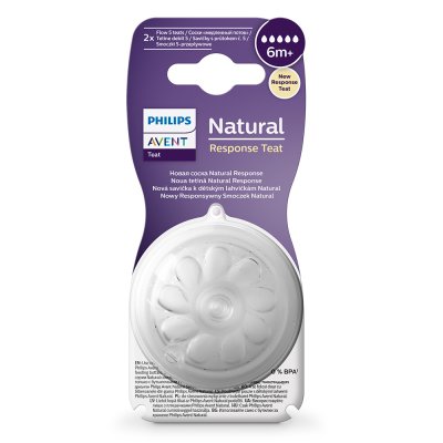 Philips AVENT Napp Natural Response 5 snabbt flöde 6m+, 2 st