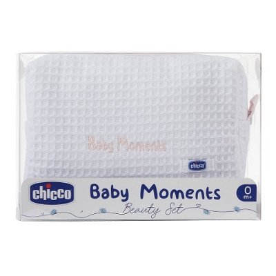 CHICCO Kosmetikväska med dragkedja - Set Baby Moments rosa