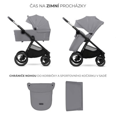 KINDERKRAFT Kombinirani voziček Nea 2 2v1 Platinum Grey