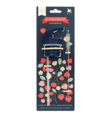 A Little Lovely Company - Bouchon, brosse et paille pour gourde en acier inoxydable - fraises