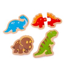 Bigjigs Toys Drewniane puzzle dinozaury