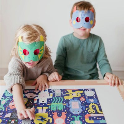 Petit Collage Puzzel monstertjes 100 stuks met 3D-bril