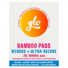 Serviettes d'incontinence en bambou biologique avec ailes Normal 12 pcs