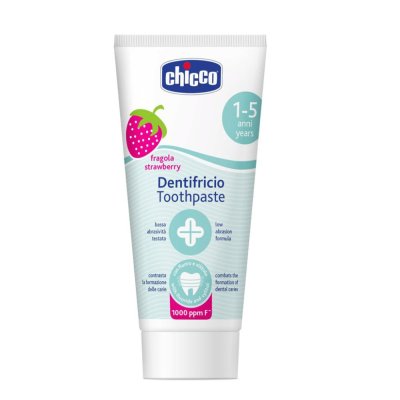 CHICCO Pasta de dientes de fresa con flúor 50ml, 1-5 años