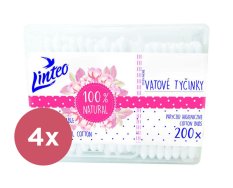 4x LINTEO Vatové papírové tyčinky 200 ks v boxu