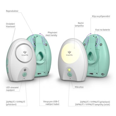 Kieszonkowa cyfrowa niania audio TRUELIFE NannyTone VM