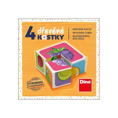 Dino Drewniane kostki Owoce 4 szt.