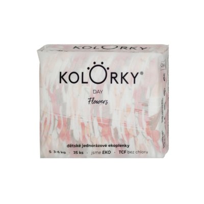 KOLORKY DAY Pleny jednorázové eko, květiny S (3-6 kg) 25 ks