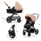 KINDERKRAFT Carrinho de Bebé Combinado Moov 2 3 em 1 Sand Beige - Rodas de Espuma