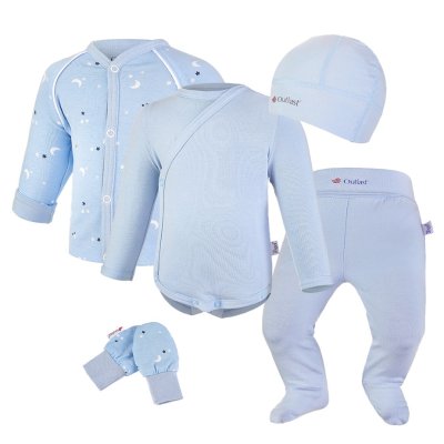 Set neonato BIO Outlast® - azzurro chiaro stelline/azzurro chiaro