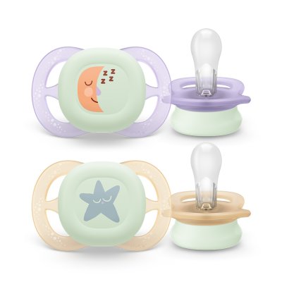 Philips AVENT Schnuller Ultrastart Nacht 0-2m Mädchen, 2 Stk.