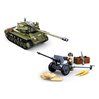 Sluban Army N38-B0860 Mittlerer Panzer 2in1 und Flugabwehrkanone