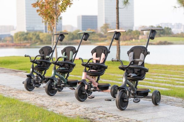 Rowerek trójkołowy QPLAY Elite Platinum Black, 6 w 1, wiek 10-72 miesięcy