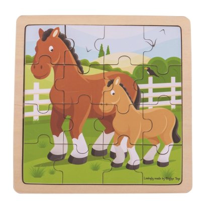 Puzzle Bigjigs Toys - Koń ze źrebięciem