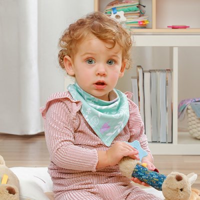 BABYONO Bavete din bumbac Birds 2buc, 0m+