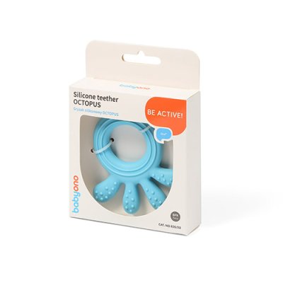 BABYONO Massaggiagengive in silicone Octopus blu