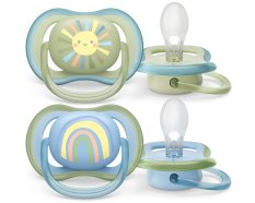 Philips AVENT Fopspeen Ultra air Afbeelding 0-6m jongen (regenboog), 2 st