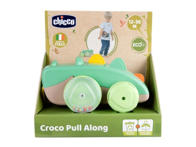 CHICCO Zabawka do ciągnięcia Krokodyl Eco+ 12m+