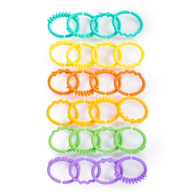 BRIGHT STARTS Teether - C rings, 24 pcs, 0 m+