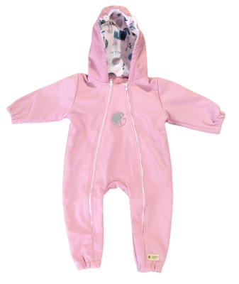 Monkey Mum® Softshell jumpsuit med membran – Sugar animals – storlek 62/68, 74/80