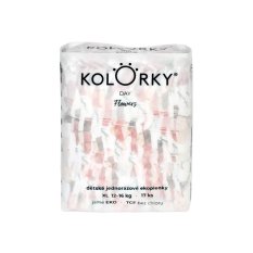 KOLORKY DAY Windeln Einweg Öko, Blumen XL (12-16 kg) 17 Stk