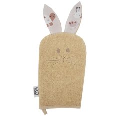 Waschlappen aus ECO-Baumwolle mit Ohren Hase Beige 20x15 cm