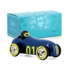 Vilac Voiture en bois Old Sport Compet bleu foncé